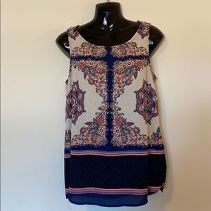 Colorful sleeveless tank, size medium